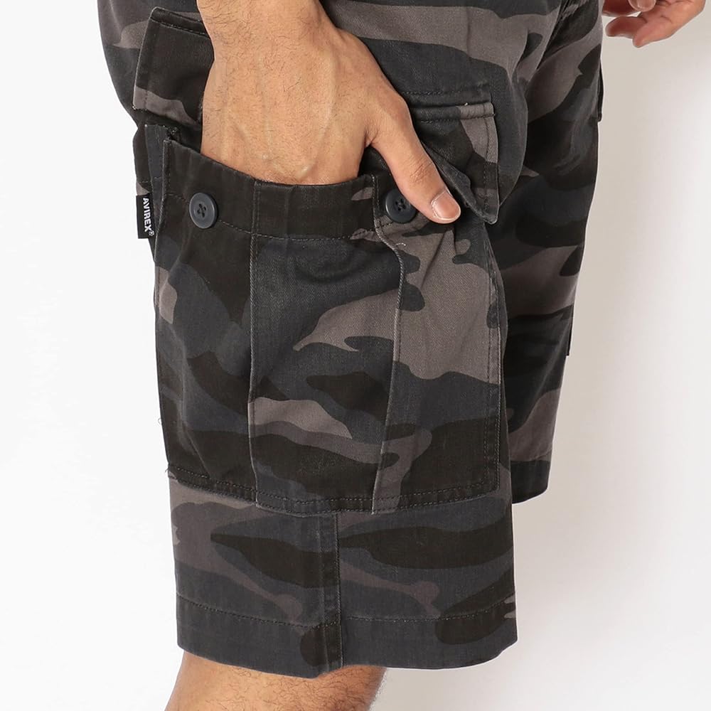 Avirex Basic Fatigue Shorts Men's Olive Camo 875 Size M 100% Cotton Casual Shorts