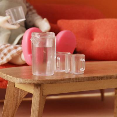 1 Set 1:12 Mini Anti-scratch DIY Stable Structure Heart Shape Kettle Cup Model Doll House Supply