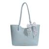 Summer New Bag Women'S Fashion Solid Color Popular Foreign Style Soft Leather Tote Bag Large Capacity Commuter Shoulder Bag