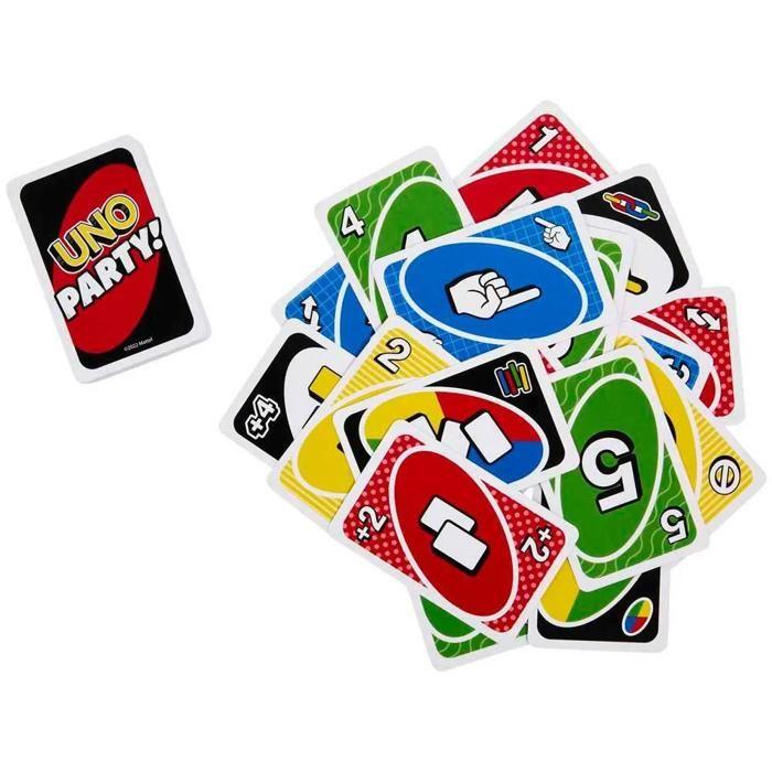 Jeu de Cartes UNO™ Party - MATTEL GAMES - 6 à 16 Joueurs - Règles Spéciales - Dès 7 Ans