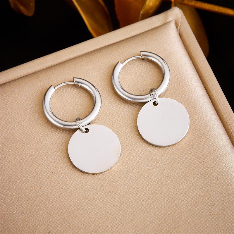 

blank disc hoop earrings серебряный