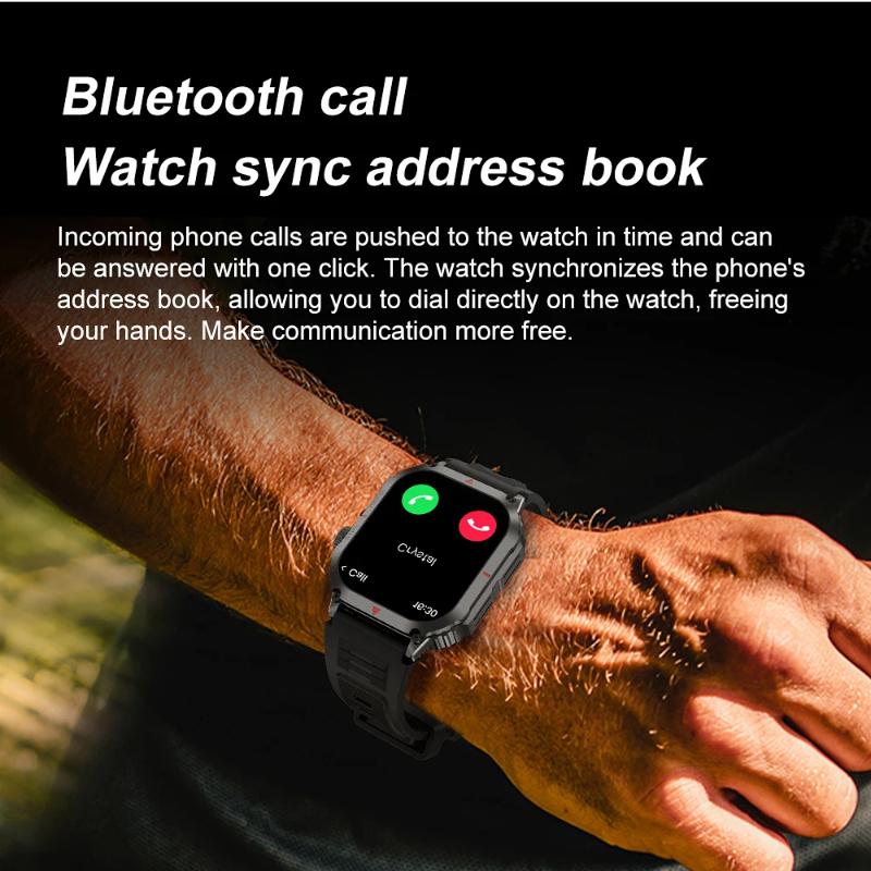 2025 New Military Smart Watch Men Outdoor GPS Sports Fitness Tracker Health Monitor 1.95" BT Call Smartwatch For Xiaomi Huawei