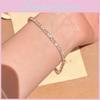 Geometric Silver Cz Square Cuff Bracelet For Women With Elegant Design
