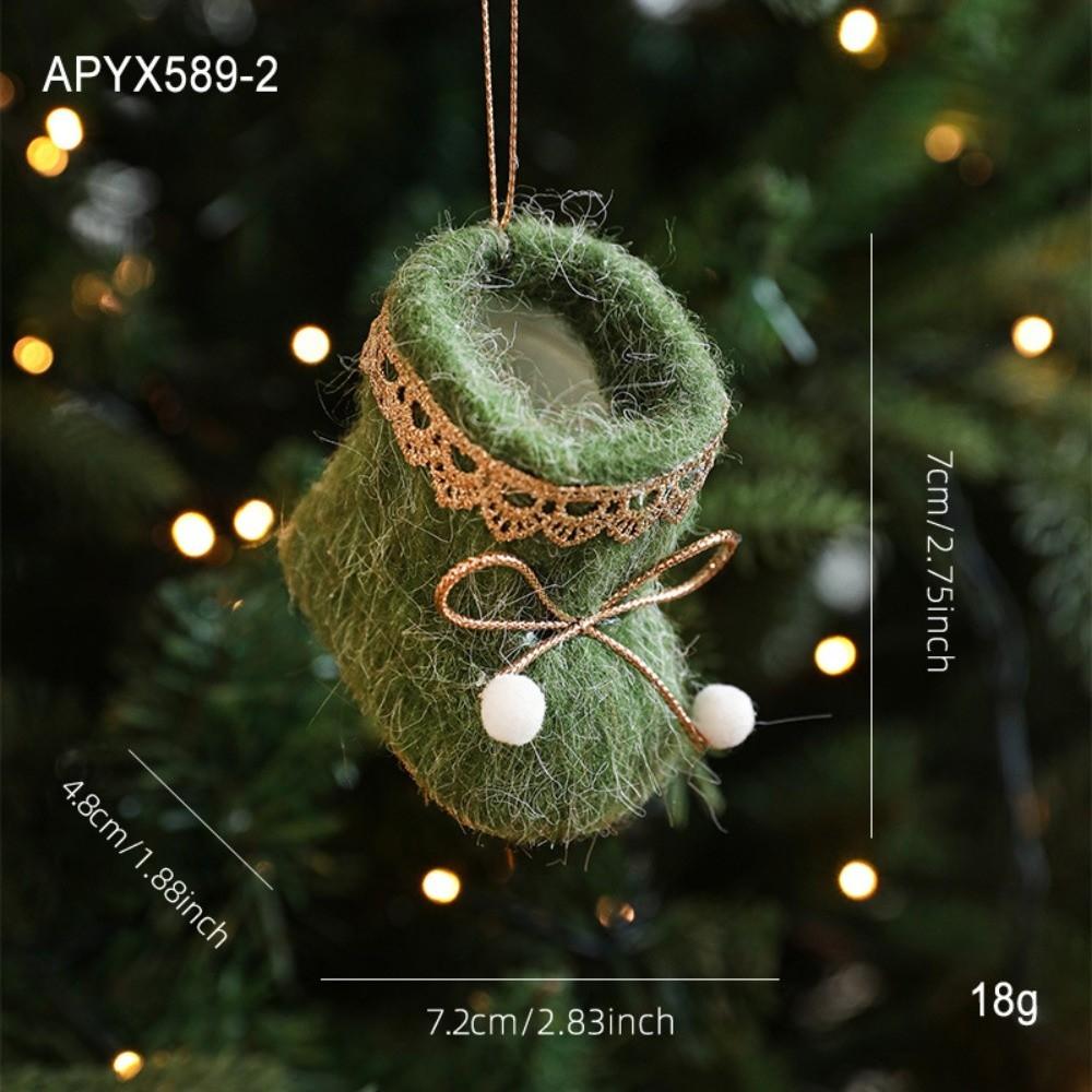 Plush Fabric Hanging Decoration Mini Mini Shoes Ornament Christmas Tree Pendant  Festive Home Decor