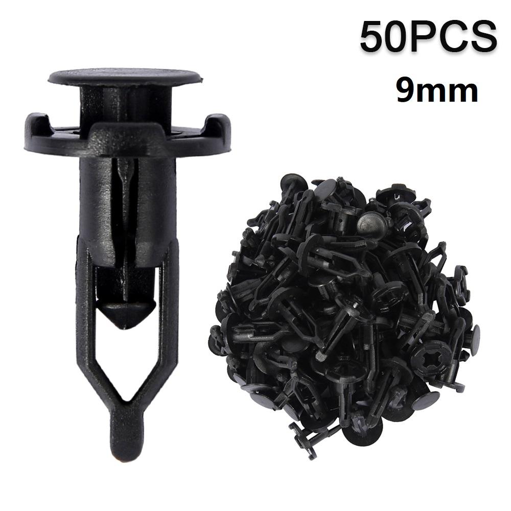 50pcs Auto Fastener Clip 6mm 8mm 9mm Car Retainer Kit Plastic Fastener Screw Rivet Door Trim Panel Clips Car Accessories