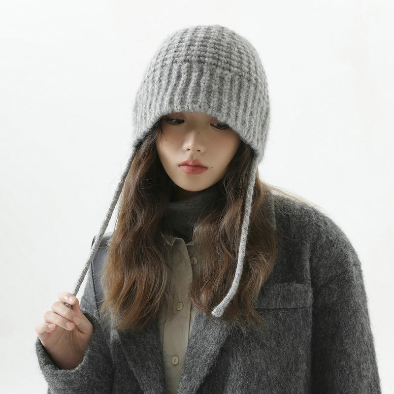 

Autumn and Winter New Versatile Fisherman s Hat Women s Korean Style Ins Warm Ear Protection Wool Knitted Hat Basin Hat M（56-58cm）