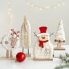 Wool Felt Nordic Ornaments Wood Christmas Tree Elk Old Man Snowman Sheep Felt Ornaments Xmas Decorations For Home Doll Decor