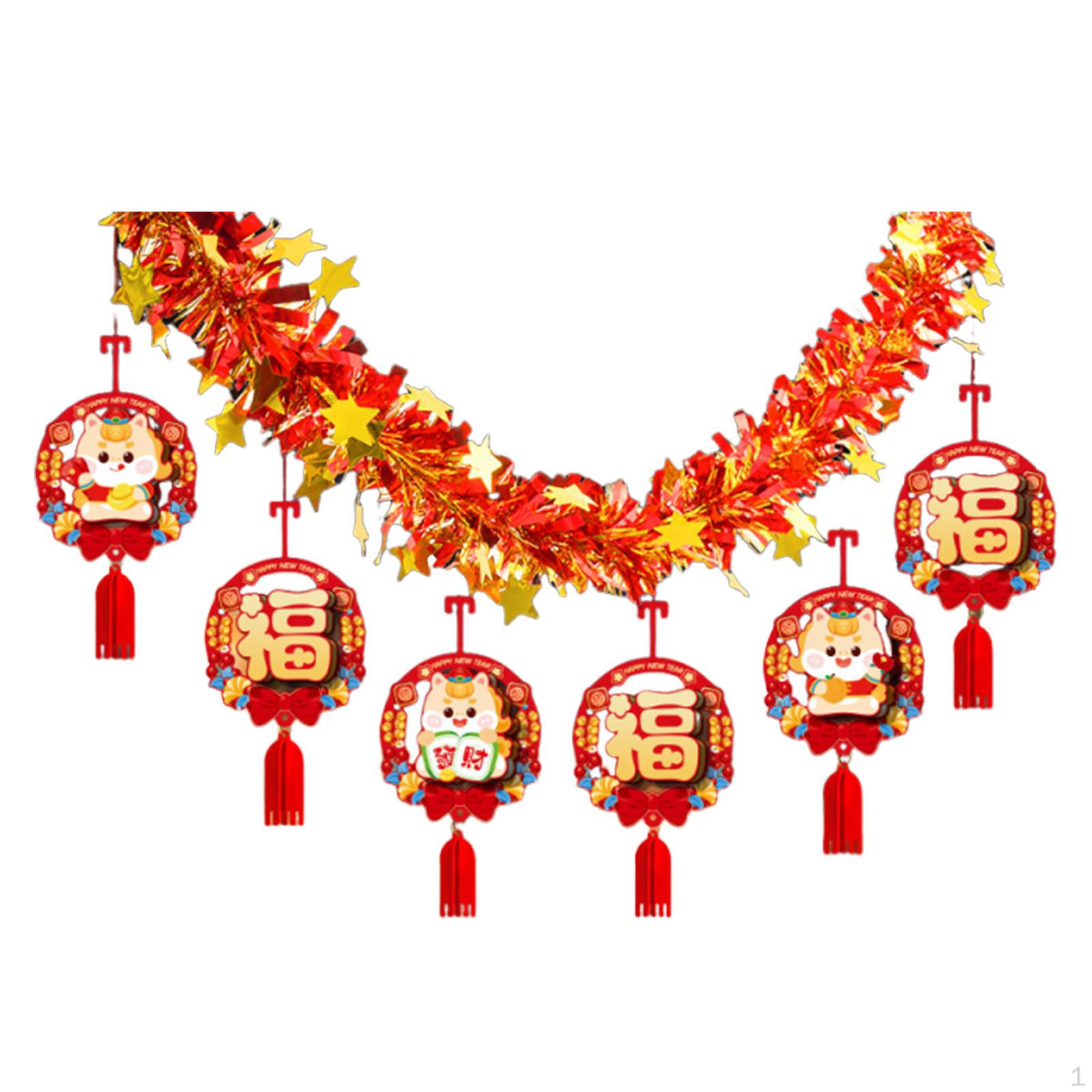 Chinese Year Banner Hanging Garland Decorative Sturdy Decoration Spring