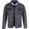 Giacca di Jeans Solida Grigia da Uomo Taglio Ampio 2023 - Abbigliamento Casual Autunnale