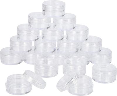 Girldate Set of 5ml Refillable Small Round Accessory Transparent Cosmetic Small Item Storage Nail Parts Storage Small Item Business Portable Home Use
