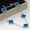 Women's Four-Leaf Clover Bracelet – 18K Gold Plated with Double-Sided Mother-of-Pearl, Elegant High-Quality Accessory, Chic and Lucky Design.