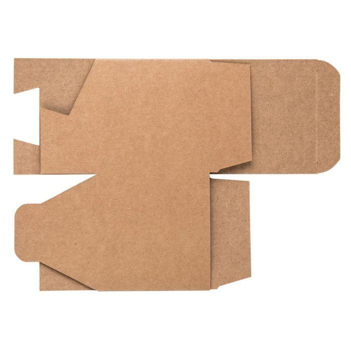 Kit boîte à plier - Carré - Kraft - 7,5 x 7,5 x 7,5 cm