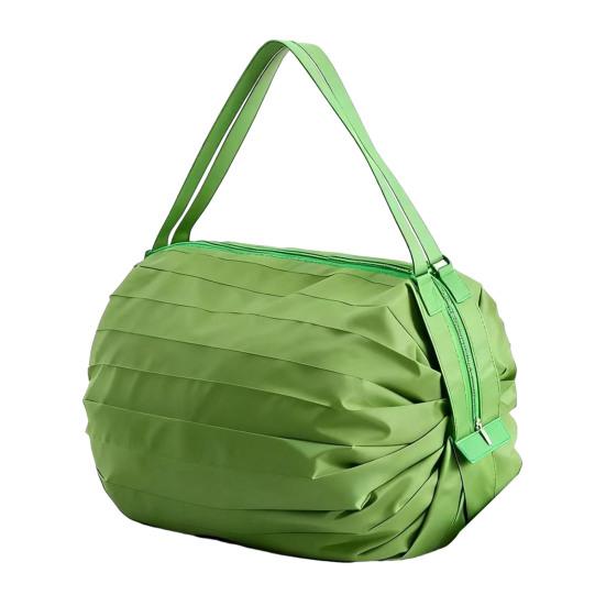 Reusable Folding Shopping Bag Foldable Grocery Tote Oxford Cloth Heavy Duty Duffle Bag with Adjustable