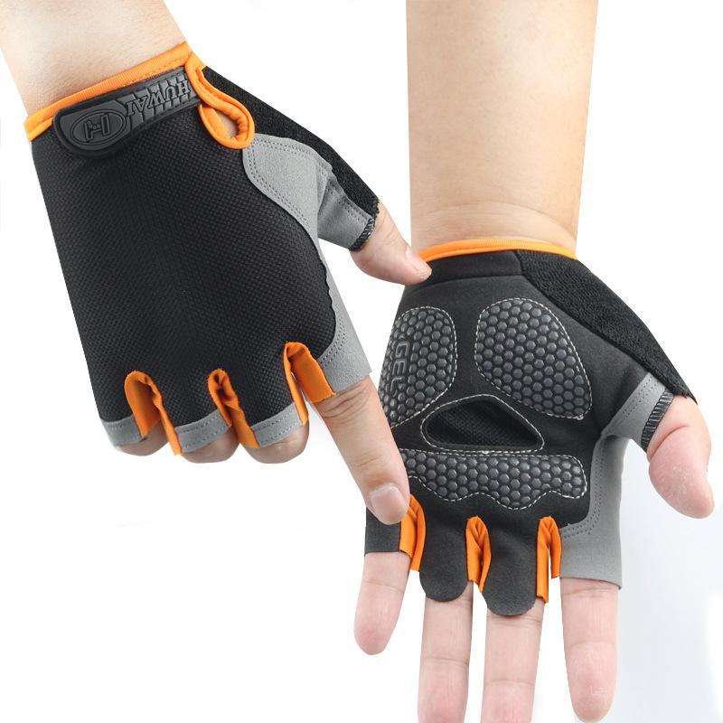 Half-finger Gloves Outdoor Cycling Sports Summer Sun Protection Yoga Driving Shock Absorption Non-slip Silicone Disc Mesh Breathable Design