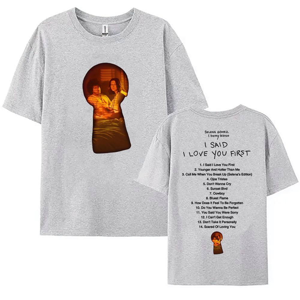 Řekl jsem, že tě miluji První album 2025 Tričko Selena Gomez & Benny Blanco Potisk Tričko Letní Bavlněná Trička Módní Topy s Krátkým Rukávem