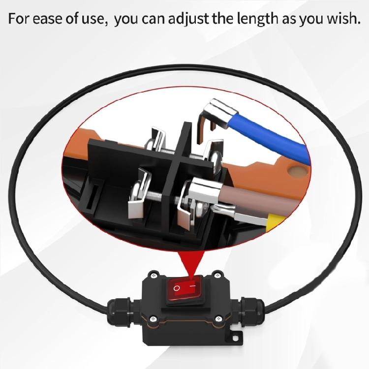 12-24V 30A Waterproof DPST Double Side Wiring Cable Switches with Quick Connect/Disconnect On Off Universal for Motorcycle