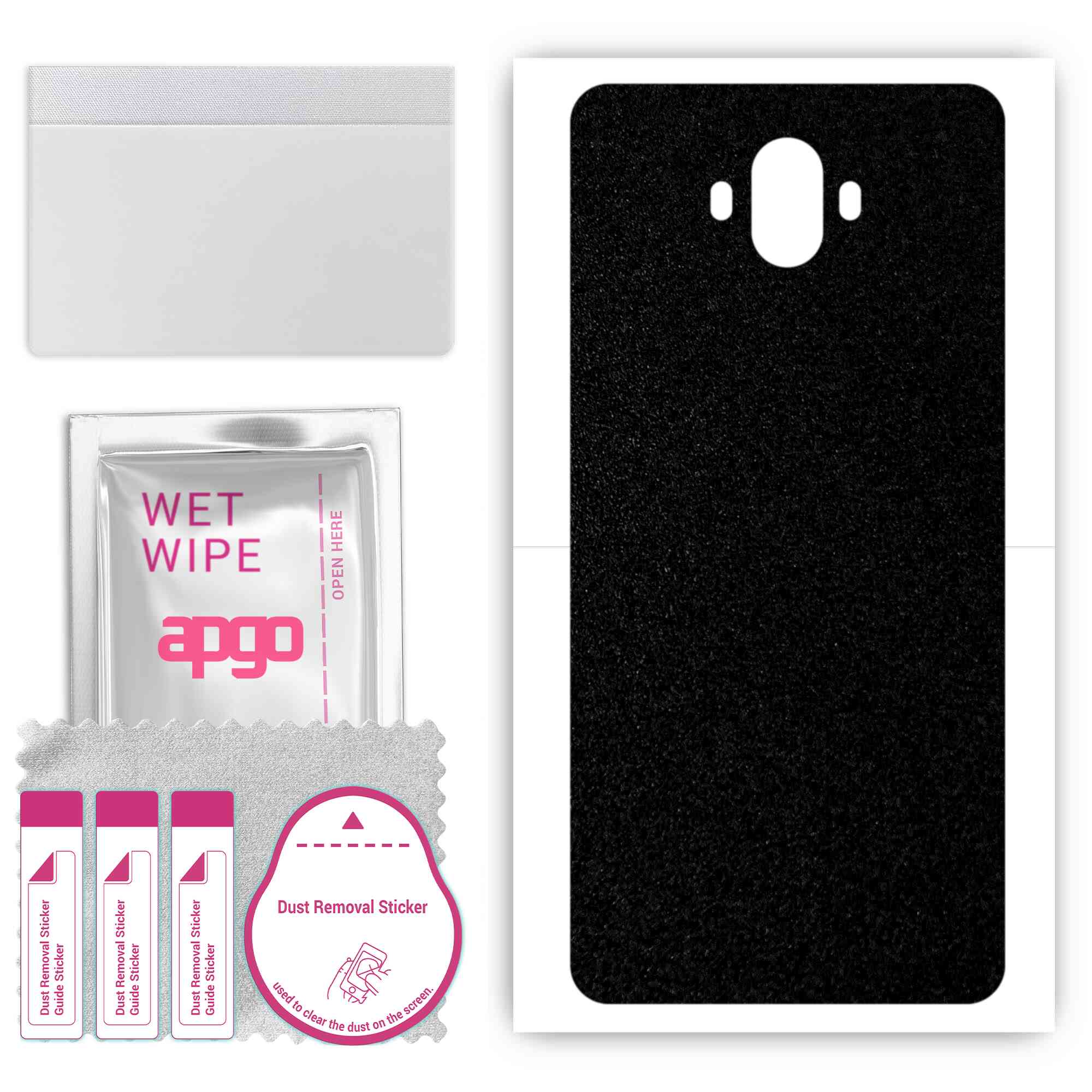 

apgo Protective Skin Sticker for the back compatible with Oukitel K8000, Wrap Film, Foil, Vinyl - Pattern Matte Black