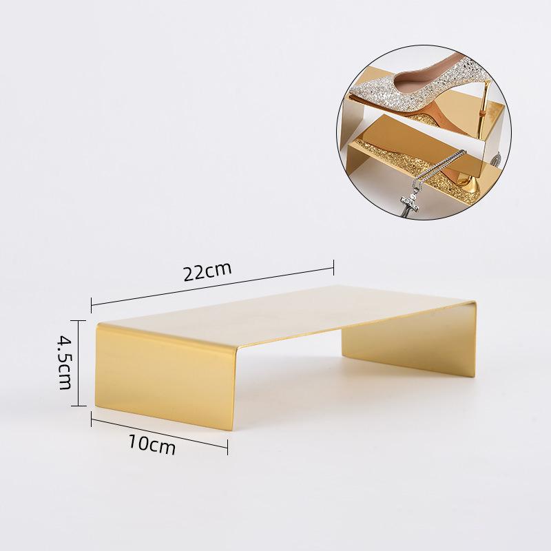 Metal Shoe Handbag Display Riser Stand Stainless Steel Shoe Bag Riser Holder Jewelry Display Riser Shelf Showcase Fixtures
