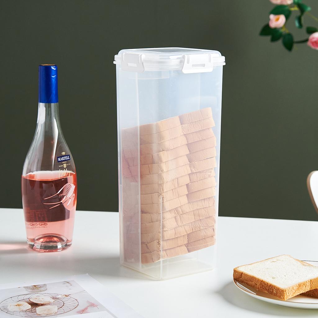 Bread Toast Storage Box Food Storage Container Bread Storage and Dispensing Box Airtight Container