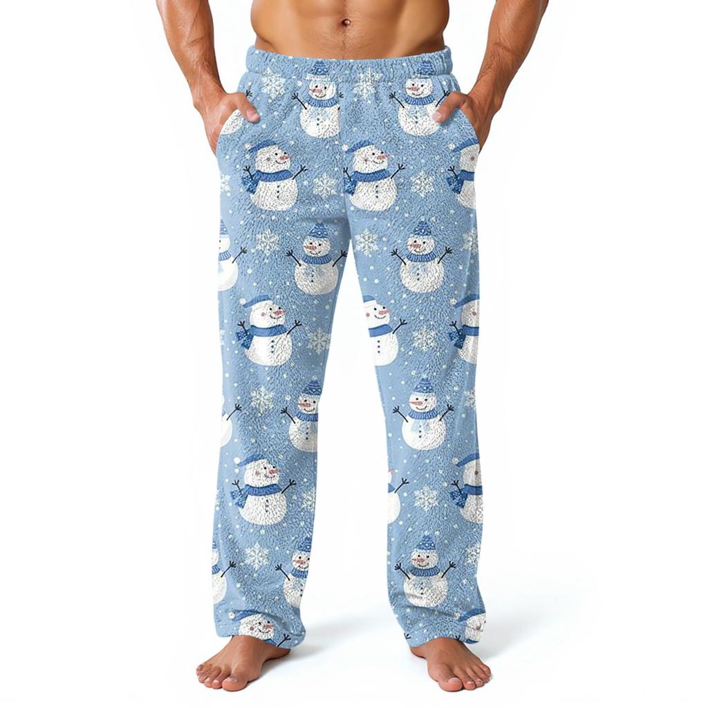 Men's Allover Printed Home Pants Sleeping Pajama Pants Long Pants Pajama Pants