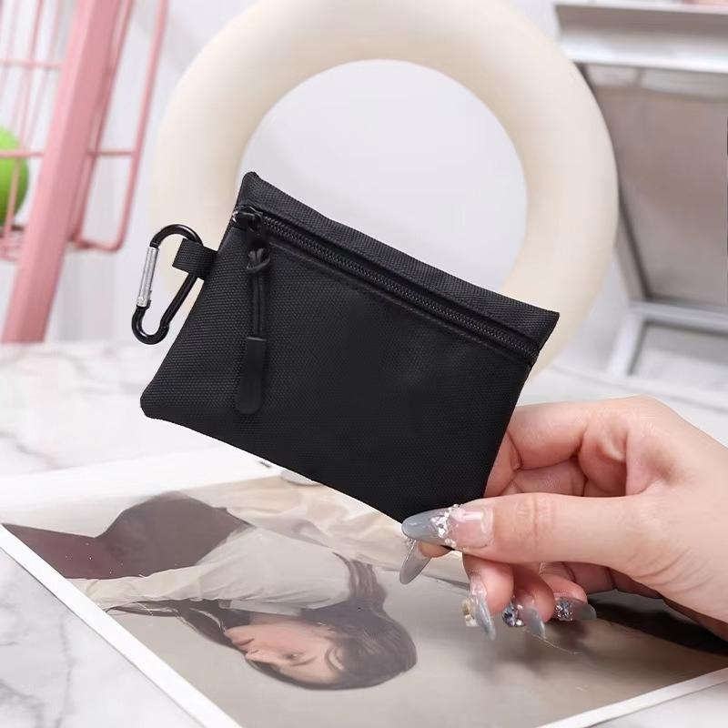 Canvas Mini Coin Purse Simple Zipper Kid Storage Pouch Money Pocket Solid Color Coin Key Bag Women Men Cute Wallet Mini Purse