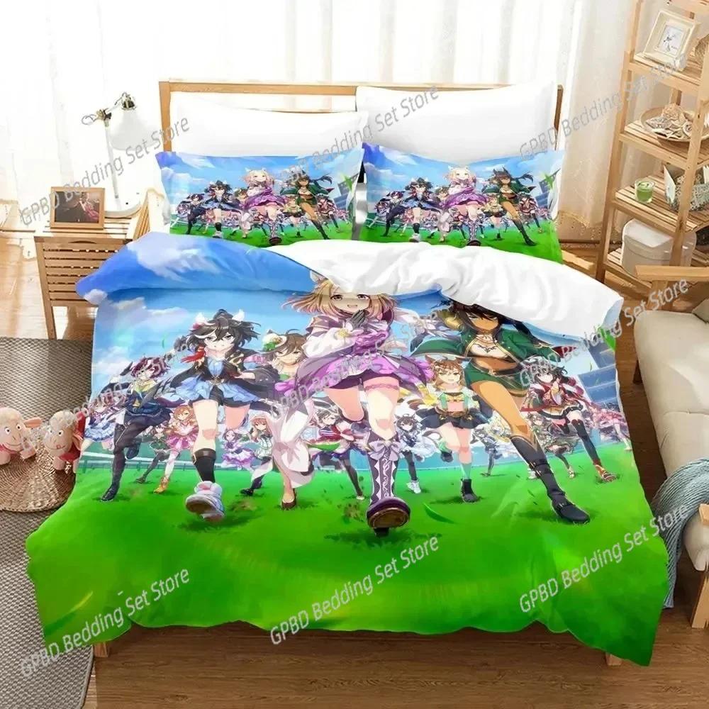 Comforter Anime Uma Musume Pretty Derby Bedding Set Bedroom Soft Modern S Comefortable Kids