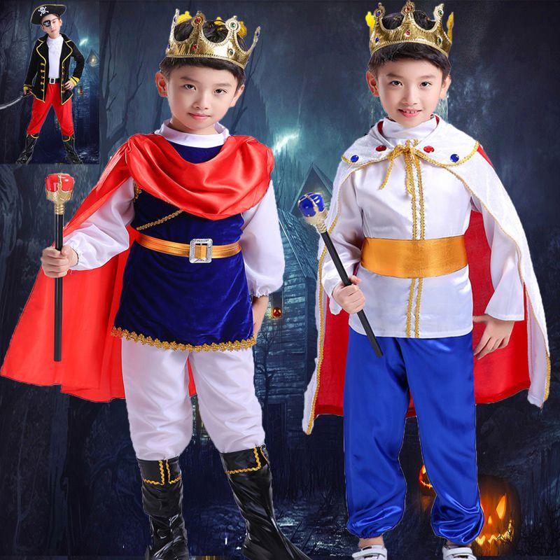 Costum Pirat Copii Băieți Bucanier Prinț Cosplay Halloween Haine de Rege