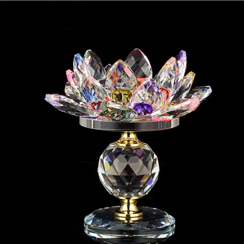 High Pillar Crystal Lotus Candlestick, Butter Lamp Holder, Interior Decoration, Used for Buddha Lamps, Prayers, Buddha Utensils