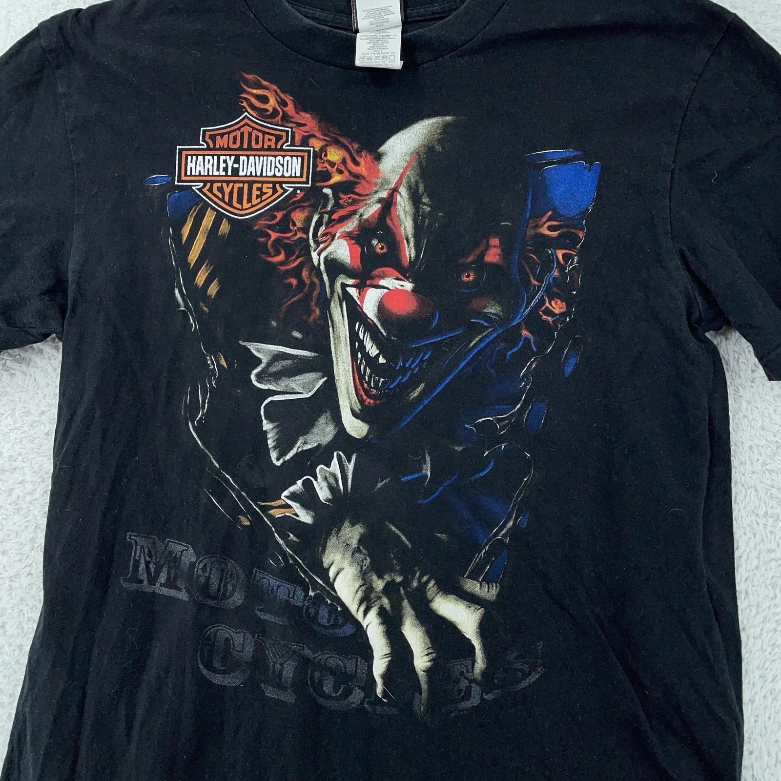 

Harley-Davidson Evil Clown T-Shirt Medium Black Langhorne Pennsylvania Biker 2XL