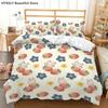 Cartoon Rabbit Bear Lovely Colorful Duvet Cover Bedding Set Pillowcases Bedclothes Single Double King Queen