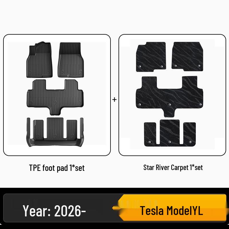 Durable Waterproof TPE Floor Mats for 2025 Tesla Model Y