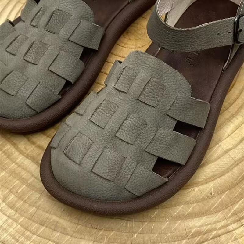 

Модная женская летняя обувь на плоской подошве Модные сандалии из мягкой кожи Женские сандалии-гладиаторы Слипоны Женская пляжная обувь Zapatillas De Mujer 35 зелёный