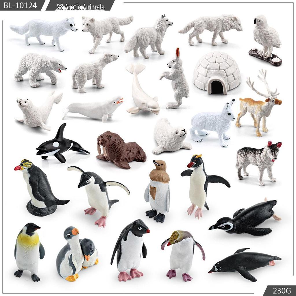 Realistic Arctic Animal Models: Polar Bear, Arctic Fox, Seal, Walrus, Whale
