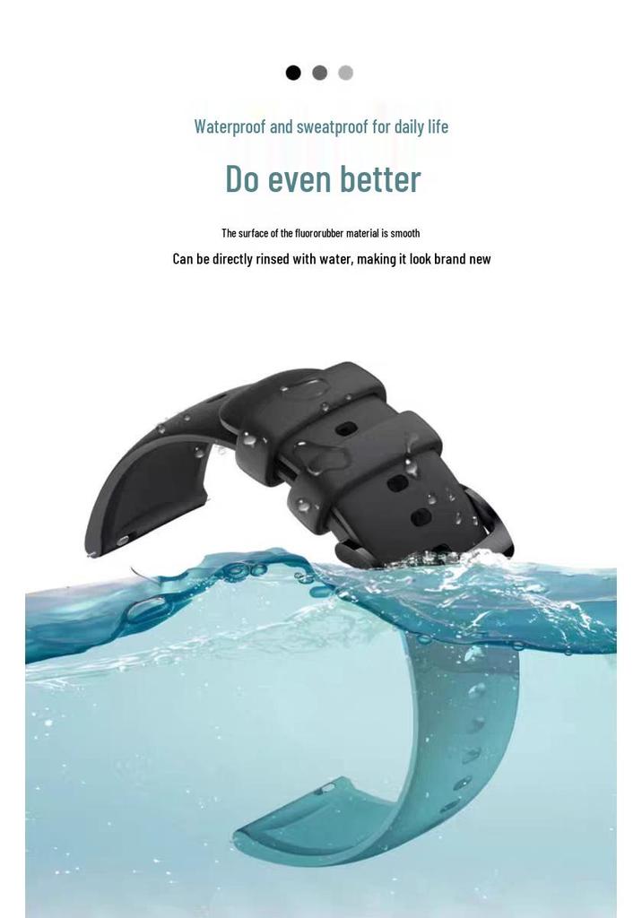 Fluororubber Strap for Huawei Watch 3, GT4, GT5, and GT2 - 22MM