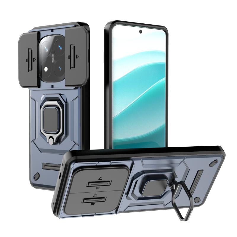 

Schuif Camera Lens Beschermer Pantserkast Voor Xiaomi Redmi Note 14 Pro Plus Militaire Bumpers Ring Cover Redmi Note14ProPlus темно-синий