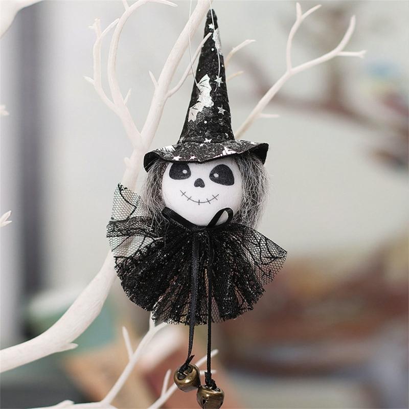 Halloween Bell Figure Decoration Set, 6 Assorted Character Hanging Ornament for Door Frame, Window , Tree and Seasonal Entrydoor Styling