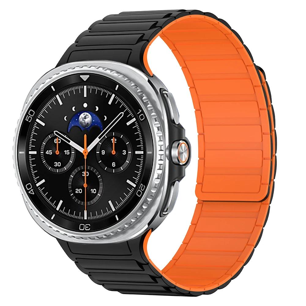 For Samsung Galaxy Watch Band 8 Classic 46mm No Gaps Magnetic Strap for Galaxy Watch 8 40mm 44mm Sport Silicone Wristband Correa