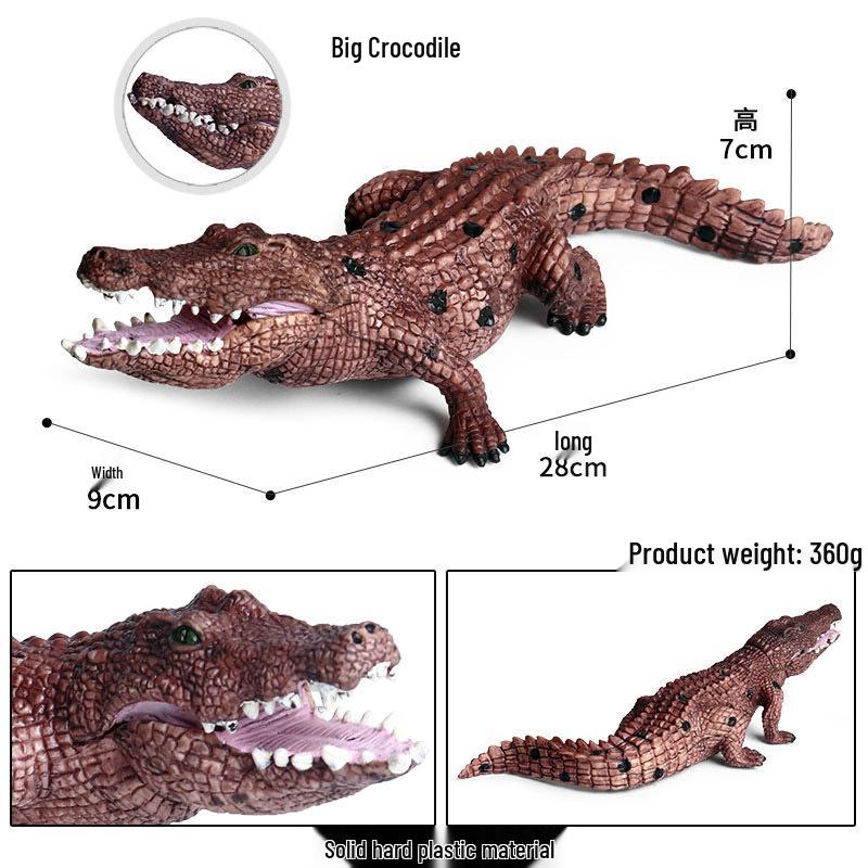 Crocodile Animal Model Toy: Caiman, Gharial, Nile Crocodile, Wild Boar, Deinosuchus - Kids' Educational Ornament