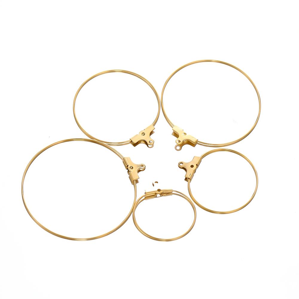 20pcs Gold Color Stainless Steel Ear Wire Earring Hooks Connector DIY Jewelry Making Accessories Crafts Dangle Hoop Components