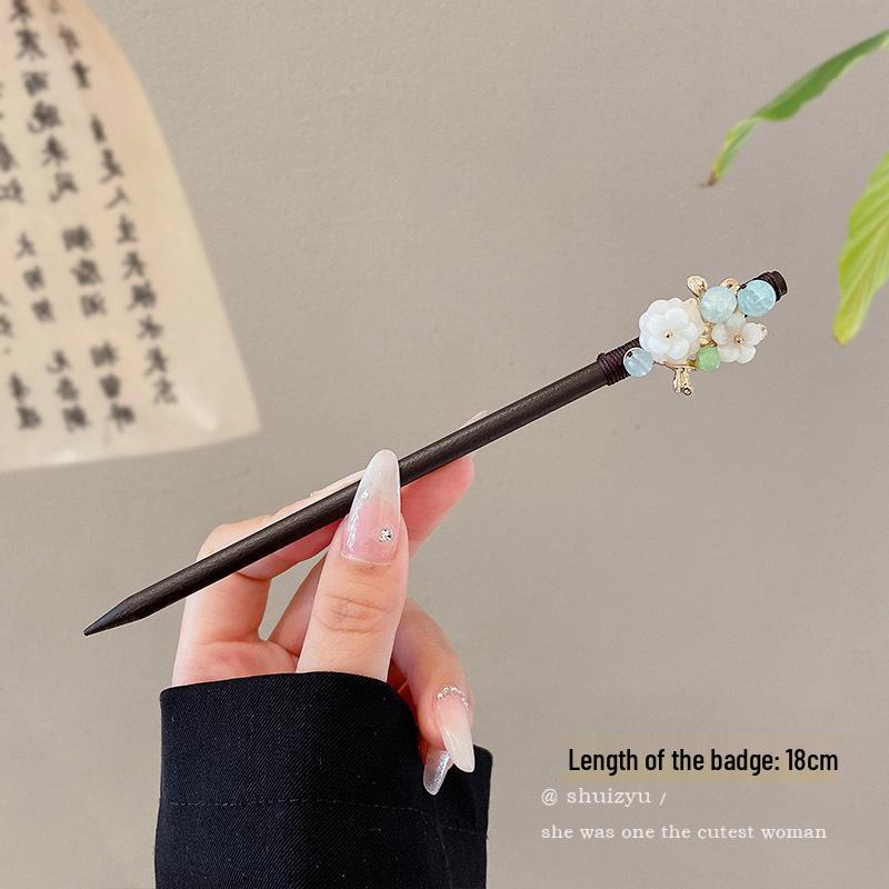 Elegant Retro Tassel Hairpin for Hanfu Updo - Women's Chinese Style Metal Hair Clip