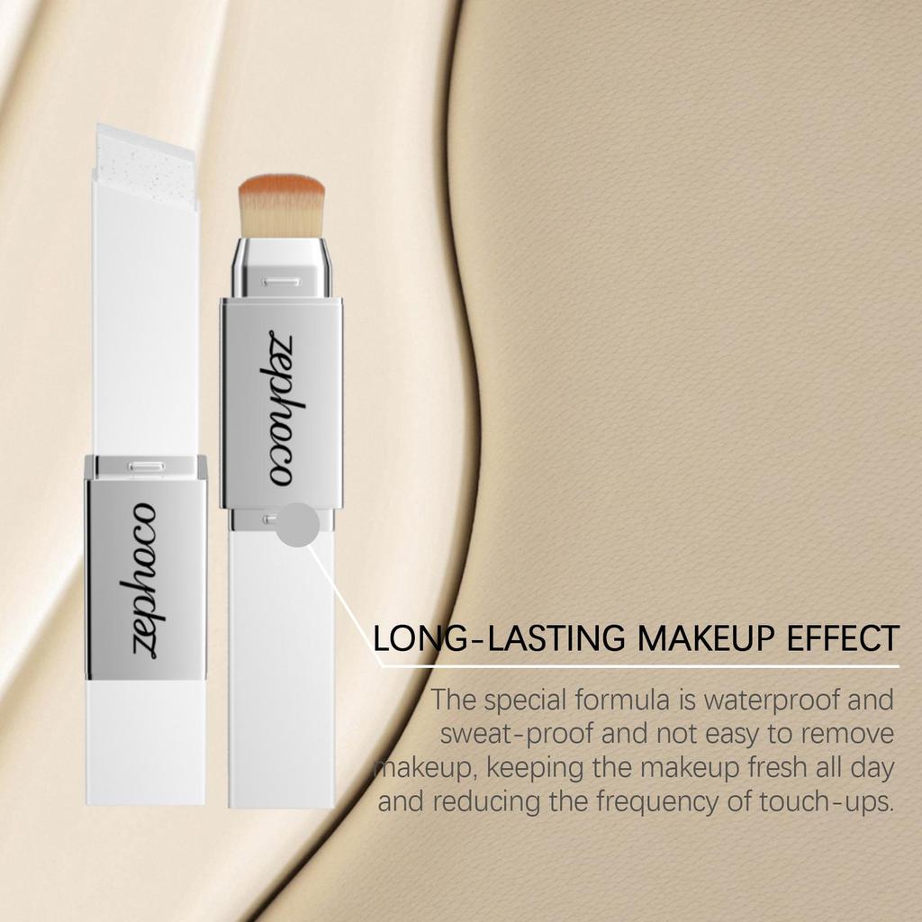Two-in-One Color-Changing Foundation Stick High Concealer Lightweight Brightening Moisturizing Matte Hydrate Lasting Base Makeup