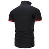 Herren Sommer Casual Besticktes Polohemd mit Umlegekragen und Colorblock-Bündchen
