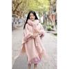Autumn Winternew Arrivalfleece-linedthickenedretropure Color Shawl Furry Lazy Style Cloak Outwear for Women