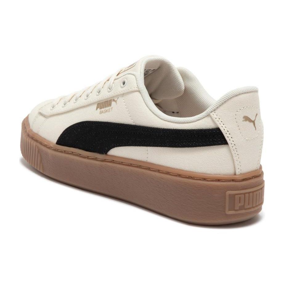 (WMNS) PUMA Basket Platform Canvas 'Beige Black' Women's 399251-01