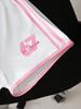 Two-piece Girls' Preppy Style Casual T-shirt and Shorts Set with Side Stripes, Number 67, and Letter Print, Perfect for Spring and Summer.