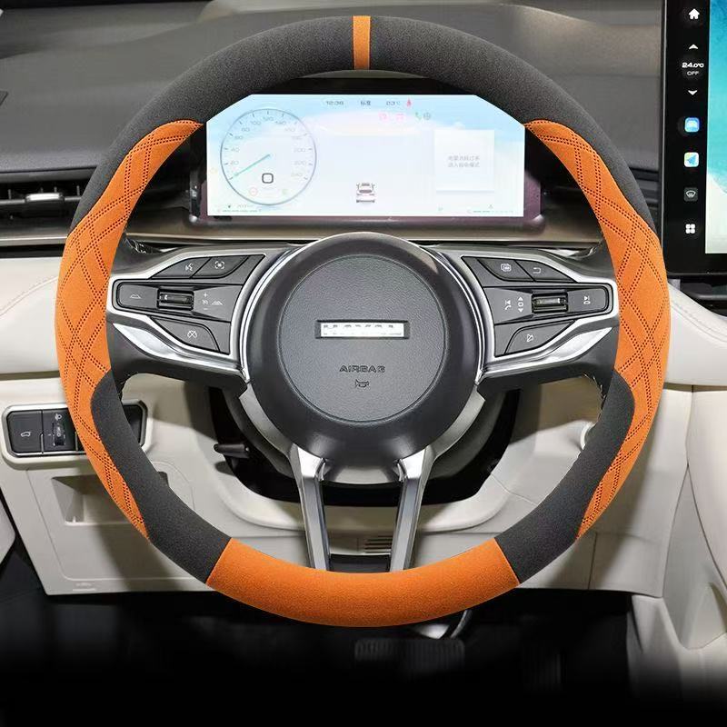 Suede Car Steering Wheel Cover for ALL-NEW GWM HAVAL H9 4X4 7 SEATER 4WD FL 2024 2025 2026 Interior Accessories