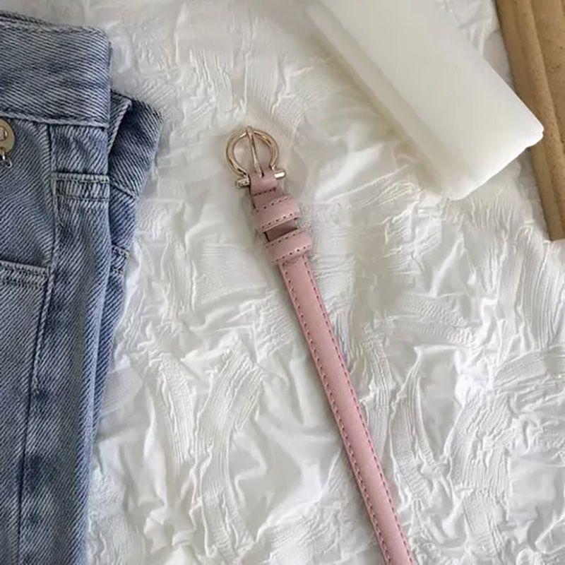 Stylish Cozy And Womens Pu Leather Belt With Chic Gold Buckle Available In Multiple Color Choices