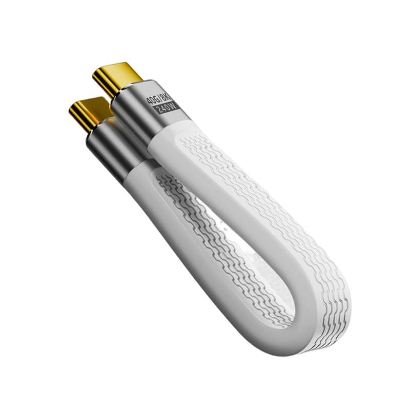 USB4 Cable PD240W Fast Charging 40Gbps Data Transfer Compatible Flexible Design 8K Video Output Aluminum Alloy Texture