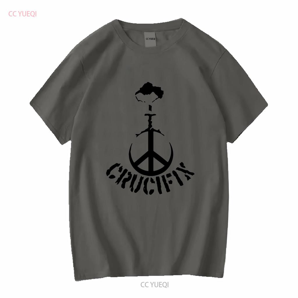 Crucifix Hardcore Punk Rock Band T Shirt S 2XL Vintage Washed Stylish Streetwear Graphic Breathable Homme Designer Clothes