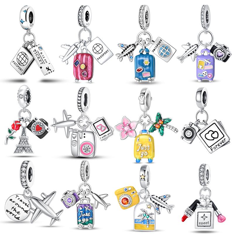 Charms Copper Leisure Travel Theme Series Pendant For 3Mm Original Bracelet Necklace Birthday Diy Exquisite Jewelry Gift